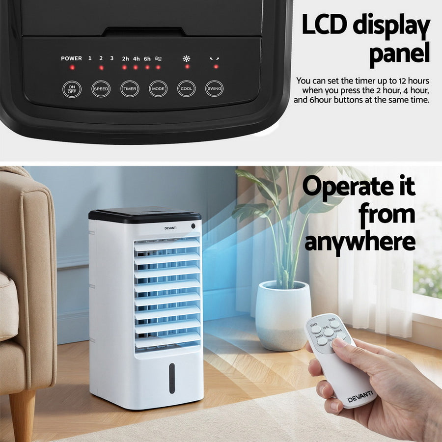 Devanti Evaporative Air Cooler Conditioner w/ Remote 4L