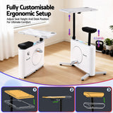 Everfit Exercise Bike Magnetic Desk Bike with Tabletop Fitness Home Workout Gym - Rear View