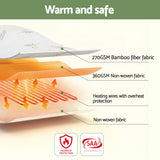 Giselle Electric Blanket Bamboo Fabric Queen Fitted Heated Pad Underlay Washable Winter - Close-Up Angle