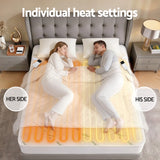 Giselle Electric Blanket Bamboo Fabric Queen Fitted Heated Pad Underlay Washable Winter - Low Angle