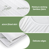 Giselle Electric Blanket Bamboo Fabric Queen Fitted Heated Pad Underlay Washable Winter - Extra Image