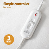 Giselle Electric Blanket King Single Heated Fully Fitted Washable Pad Winter Warm - Rear View
