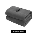 Giselle Electric Heated Blanket Car Throw Rug Grey - Front View