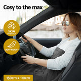 Giselle Electric Heated Blanket Car Throw Rug Grey - Top-Down View