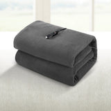 Giselle Electric Heated Blanket Car Throw Rug Grey - Close-Up Angle