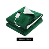 Giselle Electric Throw Rug Heated Blanket Double Sided Green - Front View