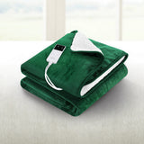 Giselle Electric Throw Rug Heated Blanket Double Sided Green - Close-Up Angle