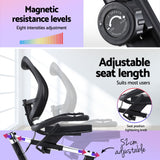 Everfit Recumbent Exercise Bike Magnetic Cycling Mesh Chair 120kg Loading - 45-Degree Angle