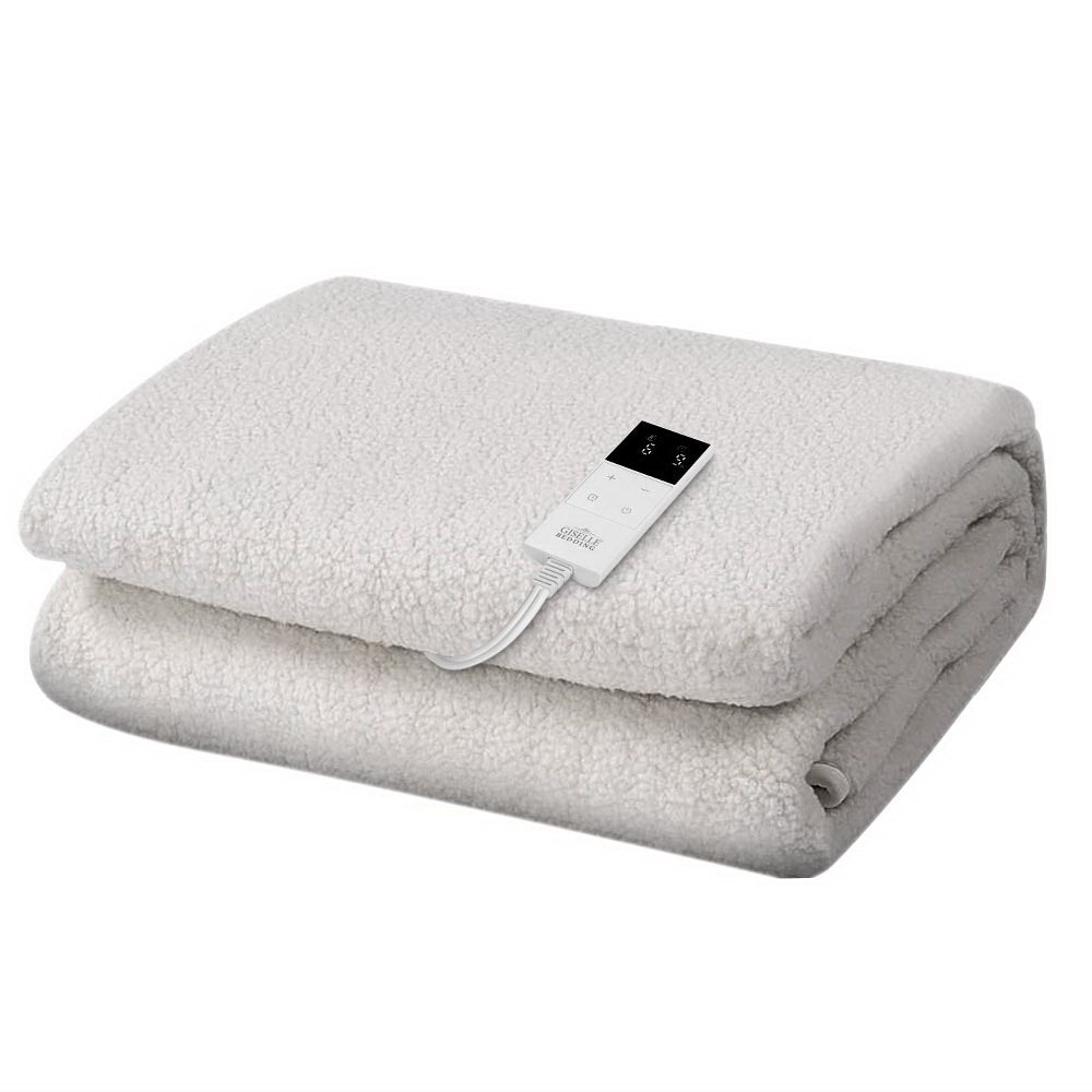 Giselle Bedding Single Fleece Electric Blanket with Customizable Heat Control