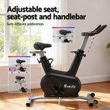 Everfit Exercise Bike Spin Bike Electromagnetic Smart Home Fitness 24-Level Resistance 120kg Bluetooth - Top-Down View