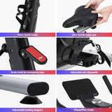 Everfit Exercise Bike Spin Bike Electromagnetic Smart Home Fitness 24-Level Resistance 120kg Bluetooth - Rear View