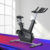 Everfit Exercise Bike Spin Bike Electromagnetic Smart Home Fitness 24-Level Resistance 120kg Bluetooth - Close-Up Angle