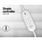 Giselle Bedding Single Electric Blanket with Polyester Underlay and Temperature Control