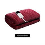 Giselle Electric Throw Rug Heated Blanket Fleece Red - Front View