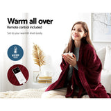 Giselle Electric Throw Rug Heated Blanket Fleece Red