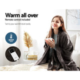 Giselle Bedding Electric Throw Blanket - Chocolate - Top-Down View