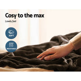 Giselle Bedding Electric Throw Blanket - Chocolate - Close-Up Angle