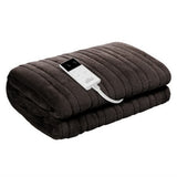 Giselle Bedding Electric Heated Coral Fleece Throw Blanket - Cocoa Brown