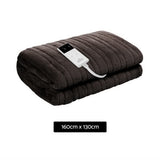 Giselle Bedding Electric Heated Coral Fleece Throw Blanket - Cocoa Brown - Front View