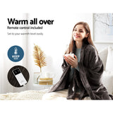 Giselle Bedding Electric Heated Coral Fleece Throw Blanket - Cocoa Brown