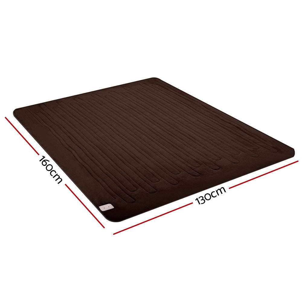 Giselle Bedding Electric Heated Coral Fleece Throw Blanket - Cocoa Brown