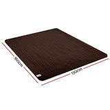 Giselle Bedding Electric Heated Coral Fleece Throw Blanket - Cocoa Brown