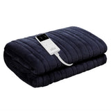 Giselle Bedding Cozy Electric Fleece Throw Blanket with Washable Design - Charcoal
