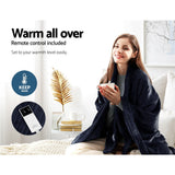 Giselle Bedding Cozy Electric Fleece Throw Blanket with Washable Design - Charcoal - Top-Down View