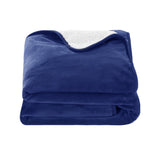Giselle Electric Throw Rug Heated Blanket Washable Snuggle Flannel Winter Navy - Side View