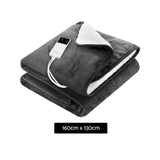 Giselle Electric Throw Rug Heated Blanket Washable Snuggle Flannel Winter Grey - Front View