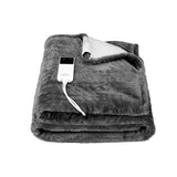 Giselle Electric Throw Rug Heated Blanket Washable Snuggle Flannel Winter Grey - Side View