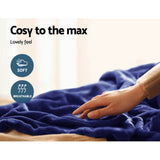 Giselle Bedding Electric Throw Blanket - Navy - Close-Up Angle