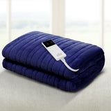Giselle Bedding Electric Throw Blanket - Navy - Low Angle