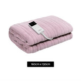 Giselle Electric Throw Rug Heated Blanket Fleece Pink - Front View