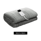 Giselle Bedding Heated Coral Fleece Throw Blanket - Machine Washable Silver with Customizable Warmth - Front View