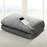 Giselle Bedding Heated Coral Fleece Throw Blanket - Machine Washable Silver with Customizable Warmth