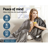Giselle Bedding Heated Electric Throw Rug Fleece Sunggle Blanket Washable Silver - Low Angle