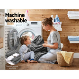 Giselle Bedding Heated Electric Throw Rug Fleece Sunggle Blanket Washable Silver - Extra Image