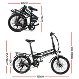 Phoenix 20 Inch Electric Bike Folding Urban Bicycle eBike Removable Battery - Front View
