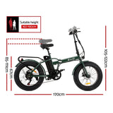 Everfit 20 Inch Folding Electric Bike Urban City Bicycle eBike Rechargeable - Front View
