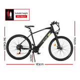 Everfit 27.5 Inch Electric Bike Mountain Bicycle eBike Battery 21 Speed - Front View