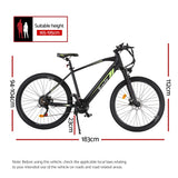 Everfit 27.5 Inch Electric Bike Mountain Bicycle eBike Battery 21 Speed - Front View