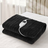 Bedra Washable Electric Heated Throw Rug Flannel Black