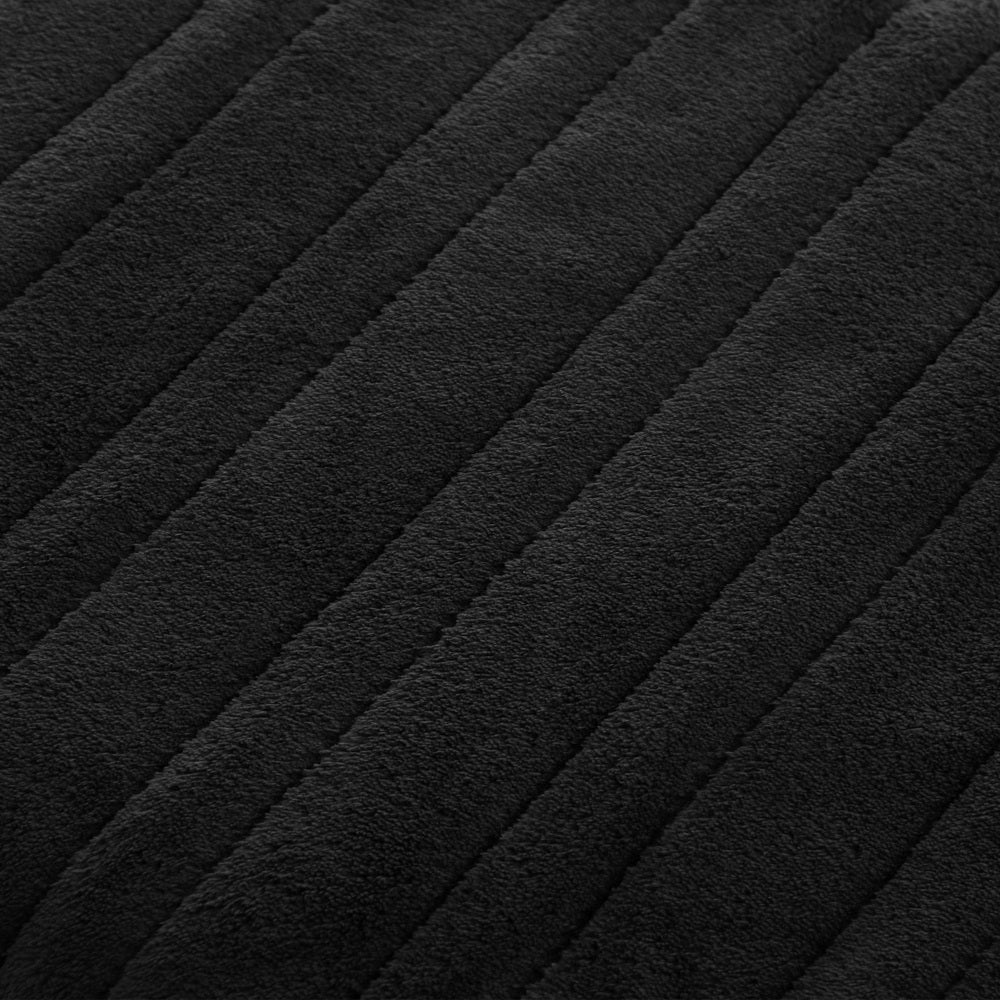 Bedra Washable Electric Heated Throw Rug Flannel Black