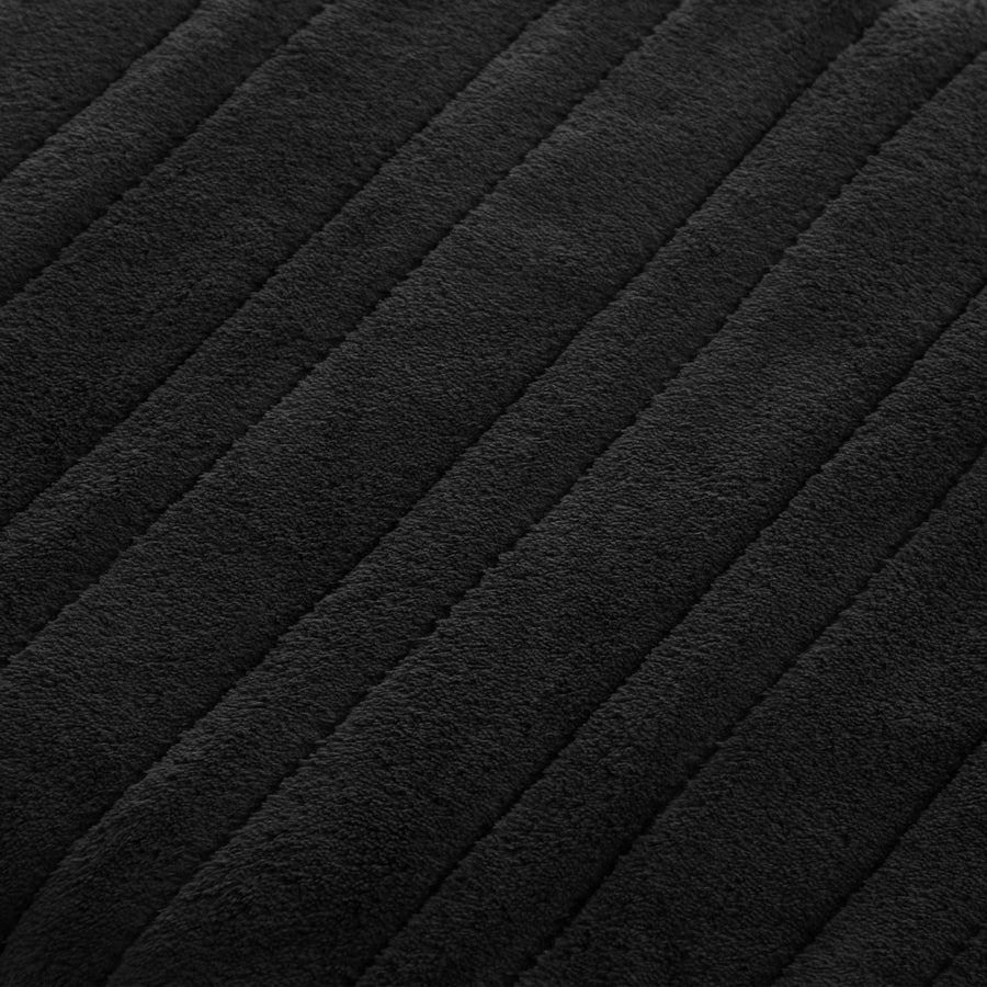 Bedra Washable Electric Heated Throw Rug Flannel Black