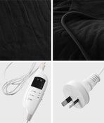 Bedra Washable Electric Heated Throw Rug Flannel Black