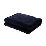 Bedra Washable Electric Heated Throw Rug Flannel Blue - Top-Down View