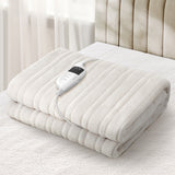 Bedra Electric Heated Throw Rug Washable Flannel Cream