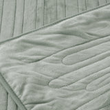 Bedra Electric Heated Blanket Washable Throw Rug Coral Fleece Light Green