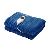 Bedra Electric Heated Blanket Washable Throw Rug Coral Fleece Blue